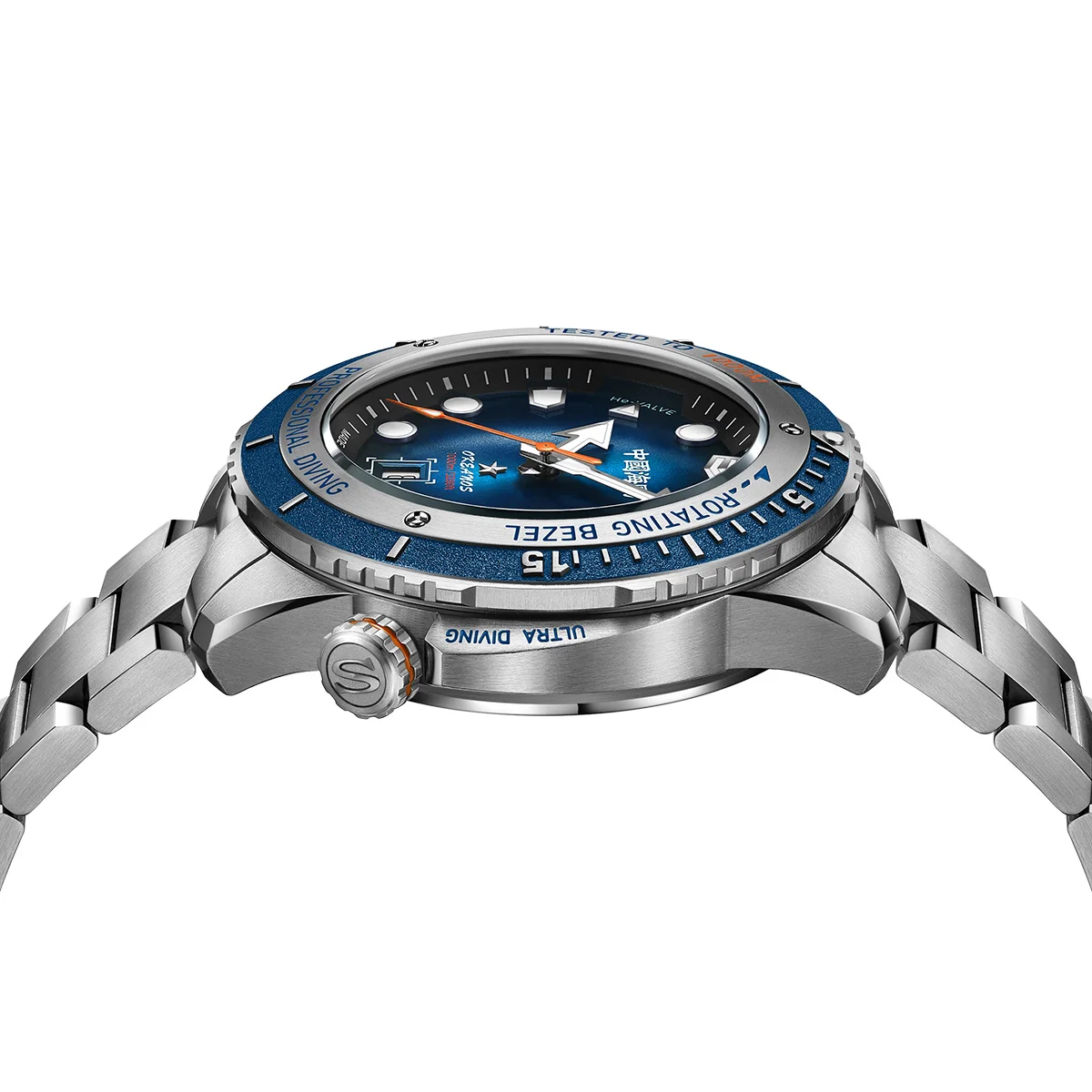 Фото Seagull Deep Ocean Профессиональные автоматические мужские часы для дайвинга 1000 м Водонепроницаемые ST2130 Гелиевый аварийный клапан Сапфировое стекло 1217 №4