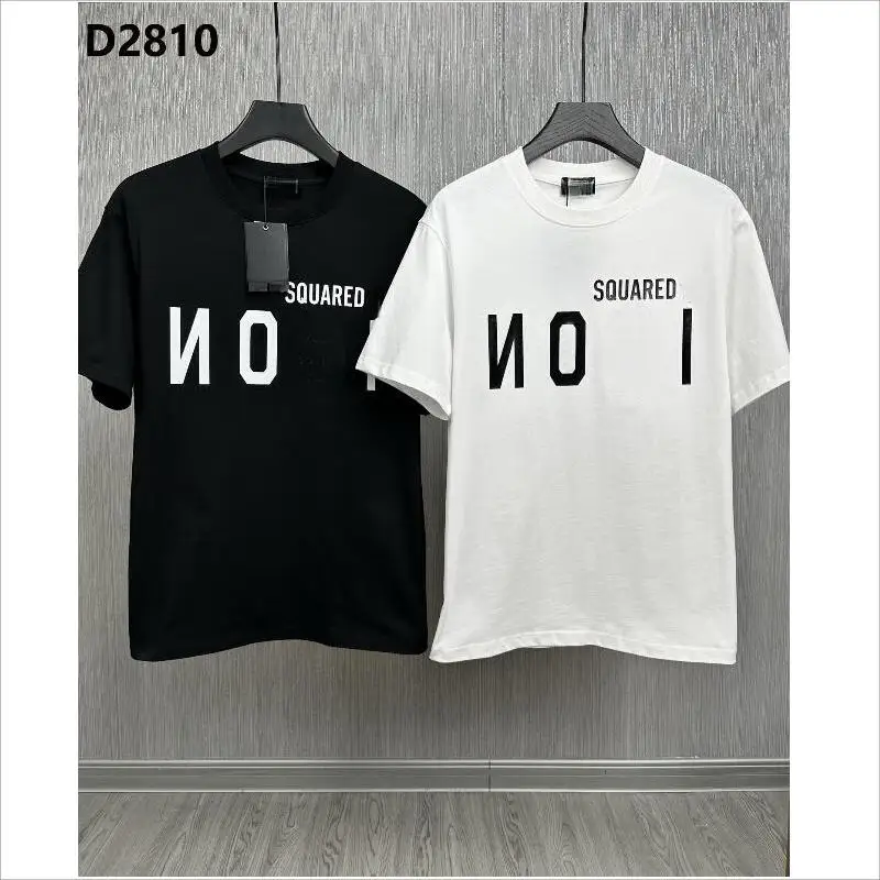 

Men's Cotton Oversize Round Neck Youth Trendy Clothing Casual T-shirt Letter Short-sleeved Shirt D2810