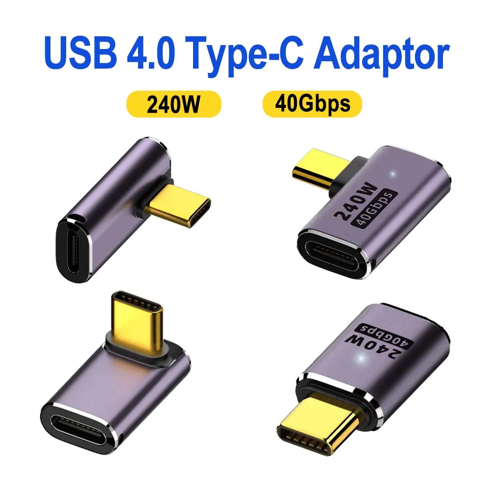 Удлинитель USB C изгиб 40 Гбит/с 240 Вт удлинитель кабеля типа папа-мама Thunderbolt QC и