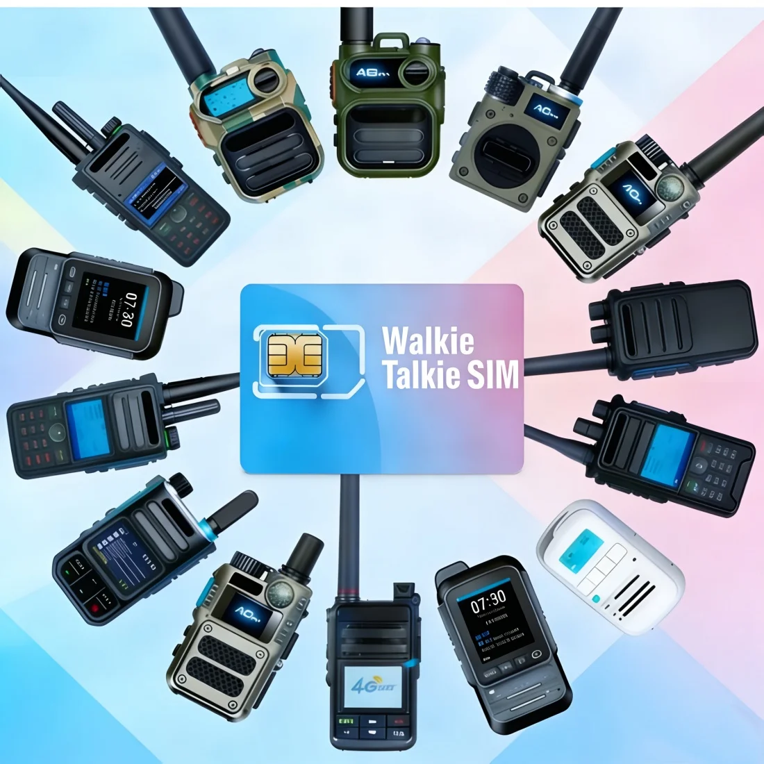 Европейская SIM-карта 4G LTE Global PTT для раций – без контракта, 1 ГБ360 дней, 3-в-1 SIM для PTT-радио K500 и т.д. (art.: 3920d8a37e4cb) - 3920d8a37e4cb