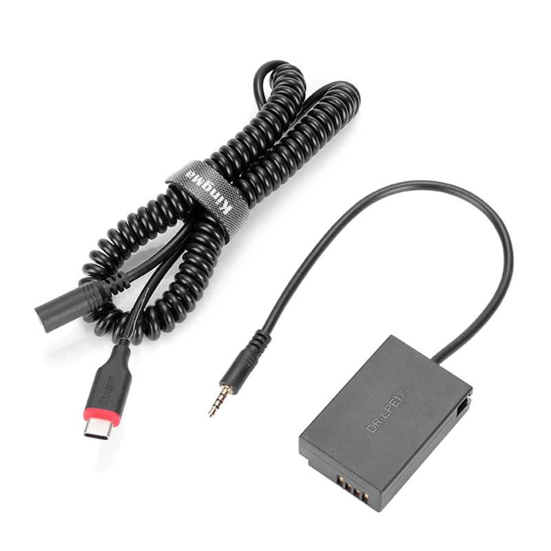 

Type-C Power Adapter Cable LP-E17 Dummy Battery for 77D 200D 750D 760D 800D 850D