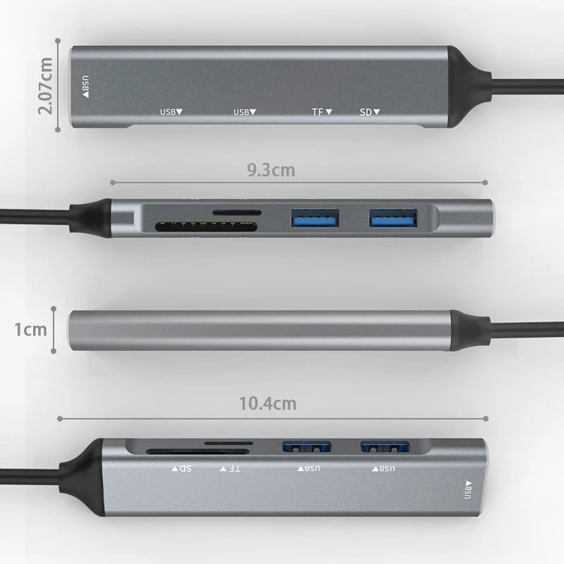 USB-концентратор 3.0 USB-A разветвитель 5-портовый USB3.0 со считывателем карт TF/SD |