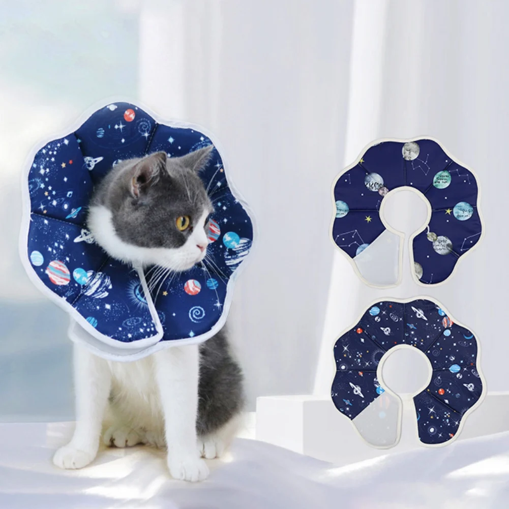

Pet Cat Dog Elizabethan Collar Cute Anti-Bite Lick Surgery Wound Cats Protective Neck Collar Cone Recovery Wound Cats E-Collar