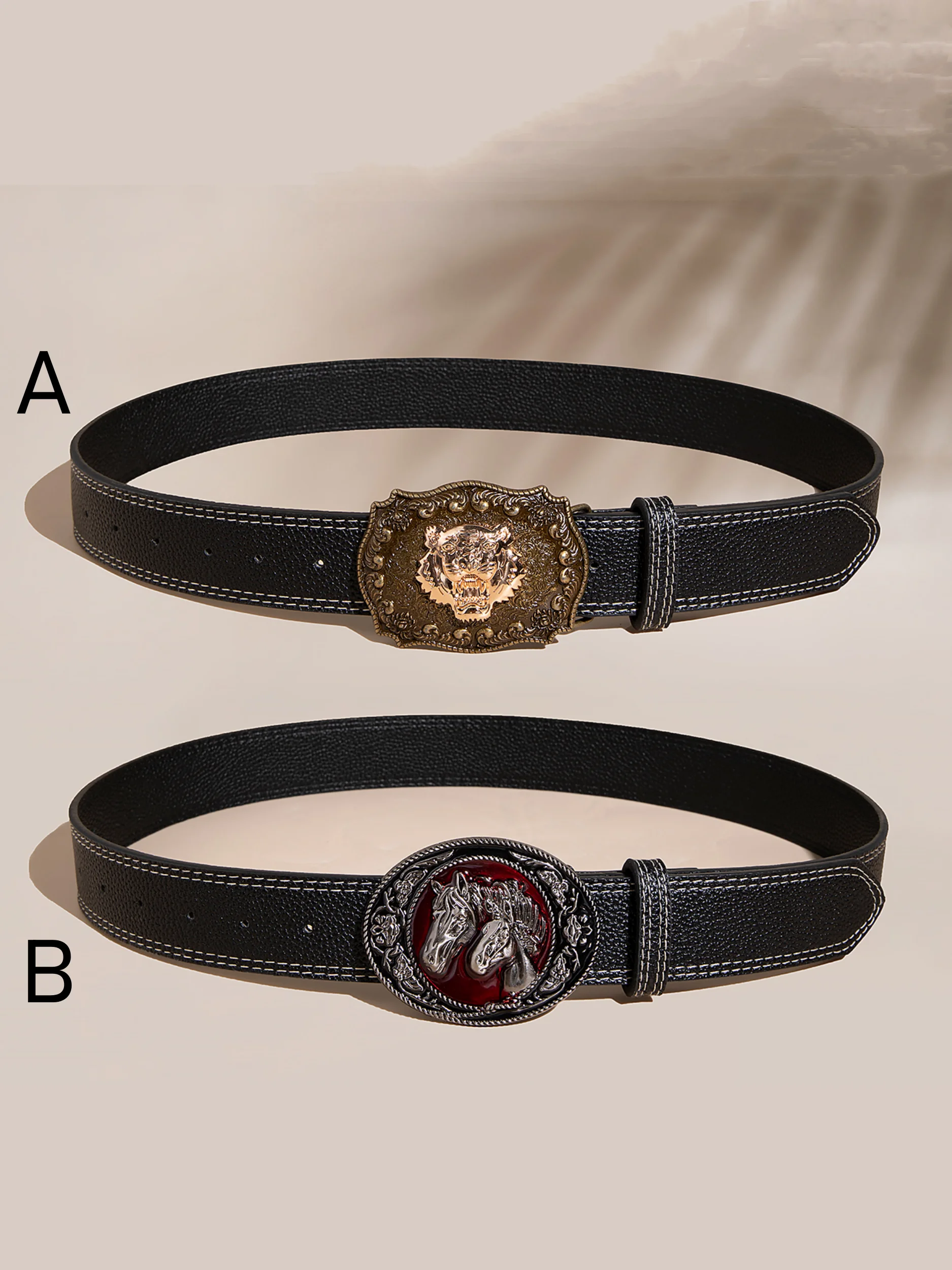 1 шт. мужской модный винтажный ремень из искусственной кожи с 3d-рисунком животных