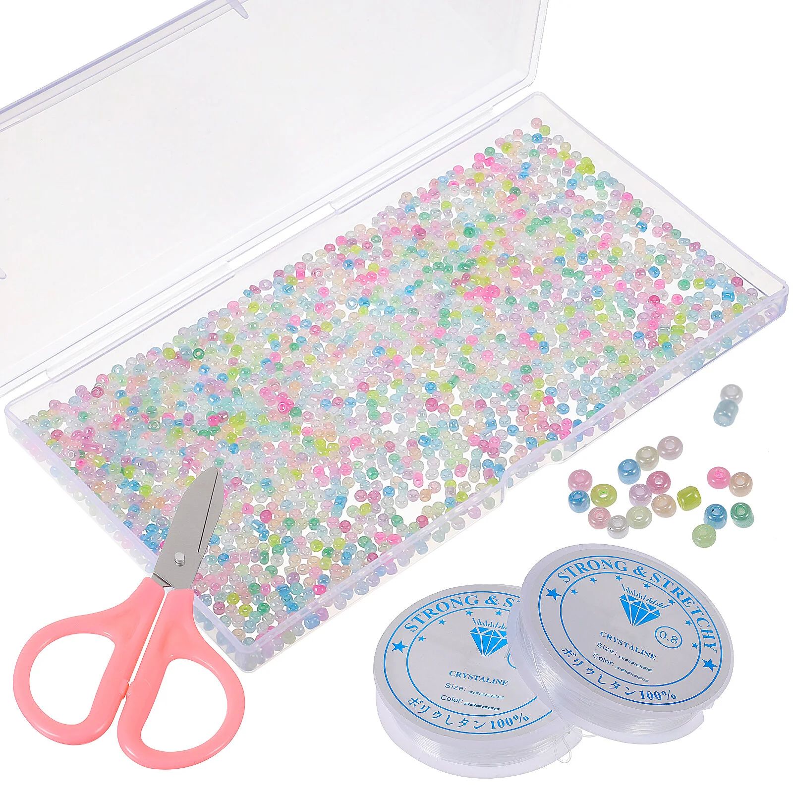 

Beading Kit Acrylic Beads Jewelry Making Supplies Small Glass Bracelet Child