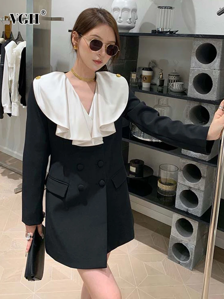 

Женское облегающее платье с отложным воротником, длинным рукавом и высокой талией