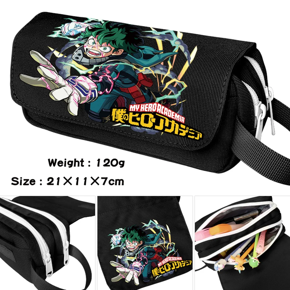 

Anime My Hero Academia Cartoon Casual Portable Pencil Case Cosmetic Bag Zipper Student MakeUp Bag Stationery Boy Girl Pen Bag