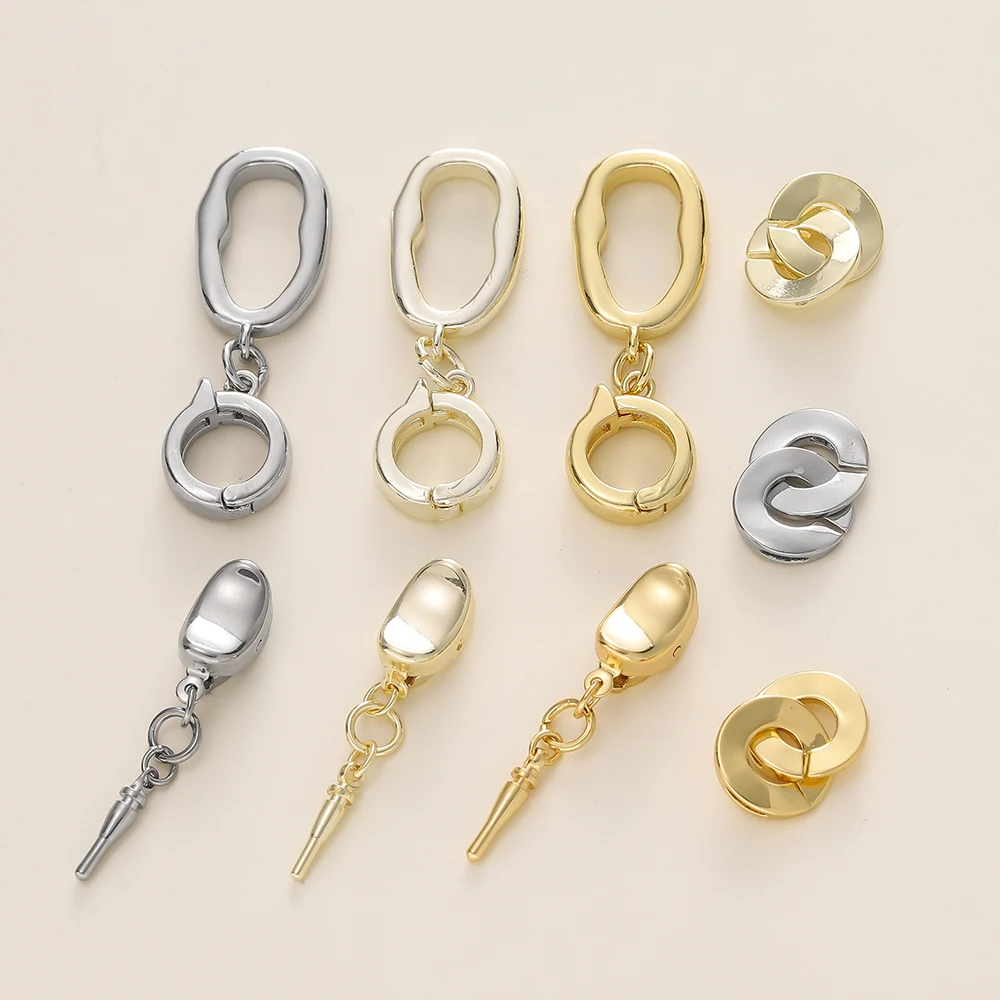 Позолоченный металлический медный ожерелье с застежкой