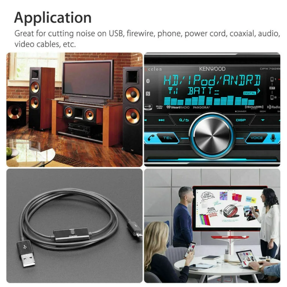 Магнитная Катушка С Черным Кольцевым Сердечником EMI RFI Зажим Для Шумоподавления