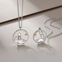 2022 new fashion couple hollow out little prince and the fox pendant clavicle chain necklace valentines day anniversary gift