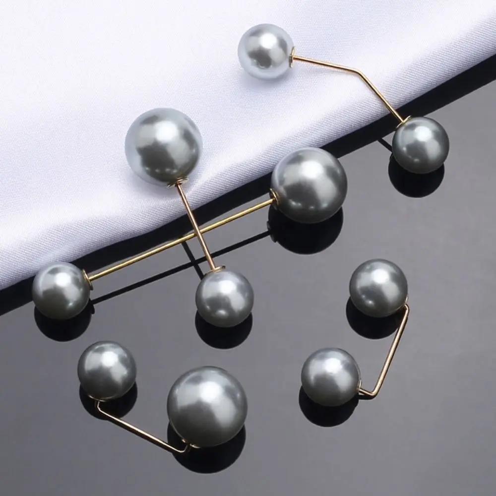 

Waist Buckle Sweater Pin Jewelry Bending White Waist Tightening Brooch Pearl Brooch Shawl Buckle Anti-Exposure Brooch