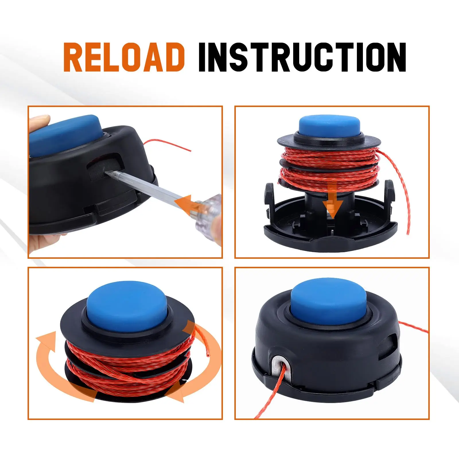 Фото Триммерная головка T35 с леской 20 м, подходит для Husq Weed Eater 123L 128LD 223L 225L 224L 232L 322L 323L 326L 525L Заменяет 578446301   Струна №3