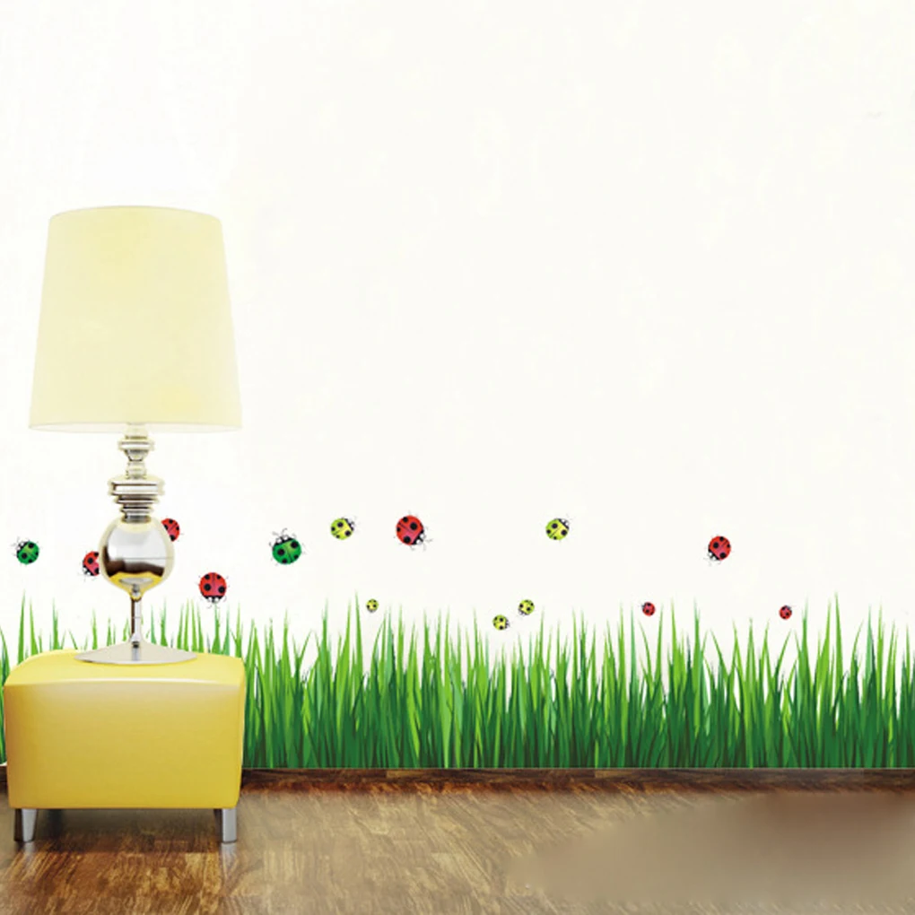 

Прекрасная самодельная зеленая трава плинтус для детского сада домашний декор художественная Настенная Наклейка для детской комнаты Наст...