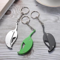 mini zipper keychain knife portable outdoor survival emergency tool unboxing foldable stainless steel edc key ring
