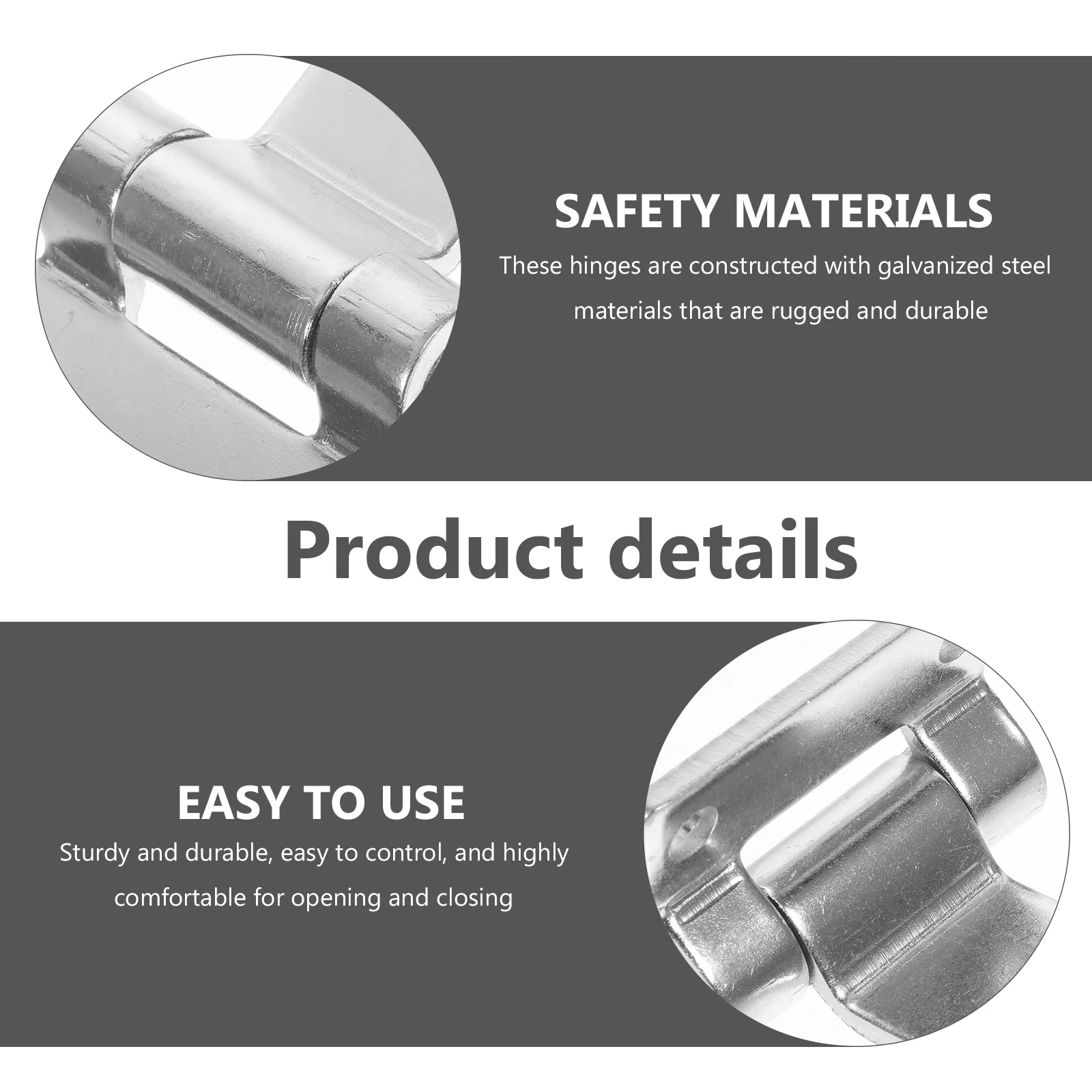 2 Pcs Heavy Hinge Damping Hinges Cabinet Door Industrial Bearing Gate for Wooden Fences Duty Galvanized Steel