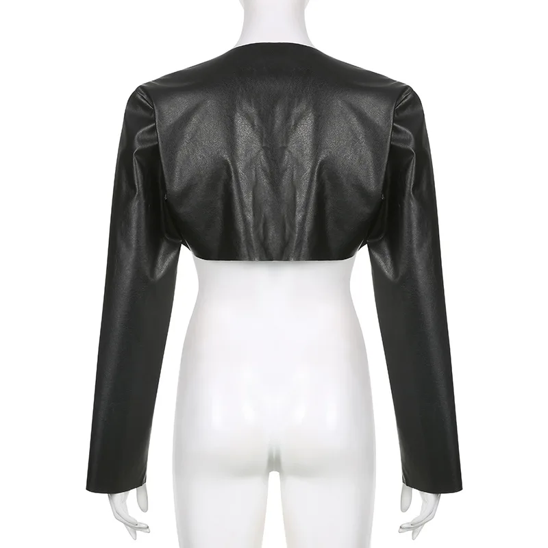 Укороченные куртки в стиле хип-хоп из искусственной кожи панк-стиле гранж