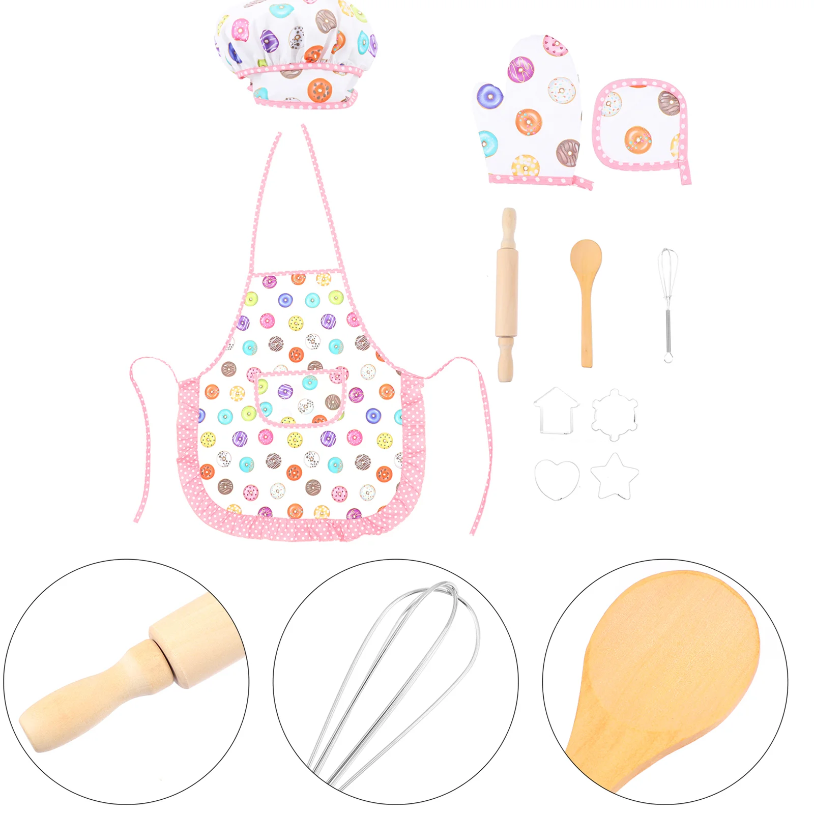 

1 Set of Role Play Set Children Cooking Utensils Kids Chef Role Play Costume Dress Chef Costume