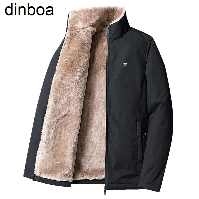 

Ветрозащитная теплая Толстая флисовая куртка Dinboa-2022winter, мужские Модные повседневные пальто, осенняя Брендовая верхняя одежда, Классическа...