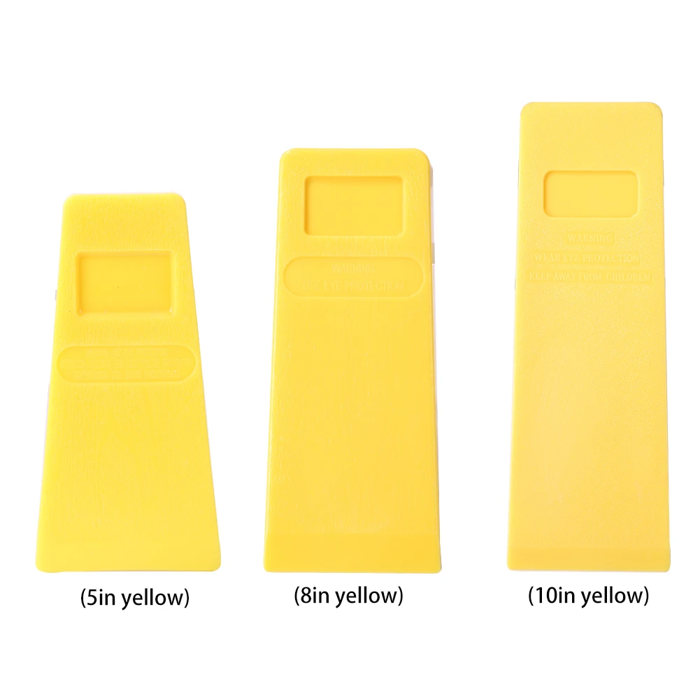 

5/8/10 inch Plastic Tree Felling Wedge Felled Chock Cutting Spiked Wedge Woodcutting Tool for Logging Cleaving Chainsaw Yellow