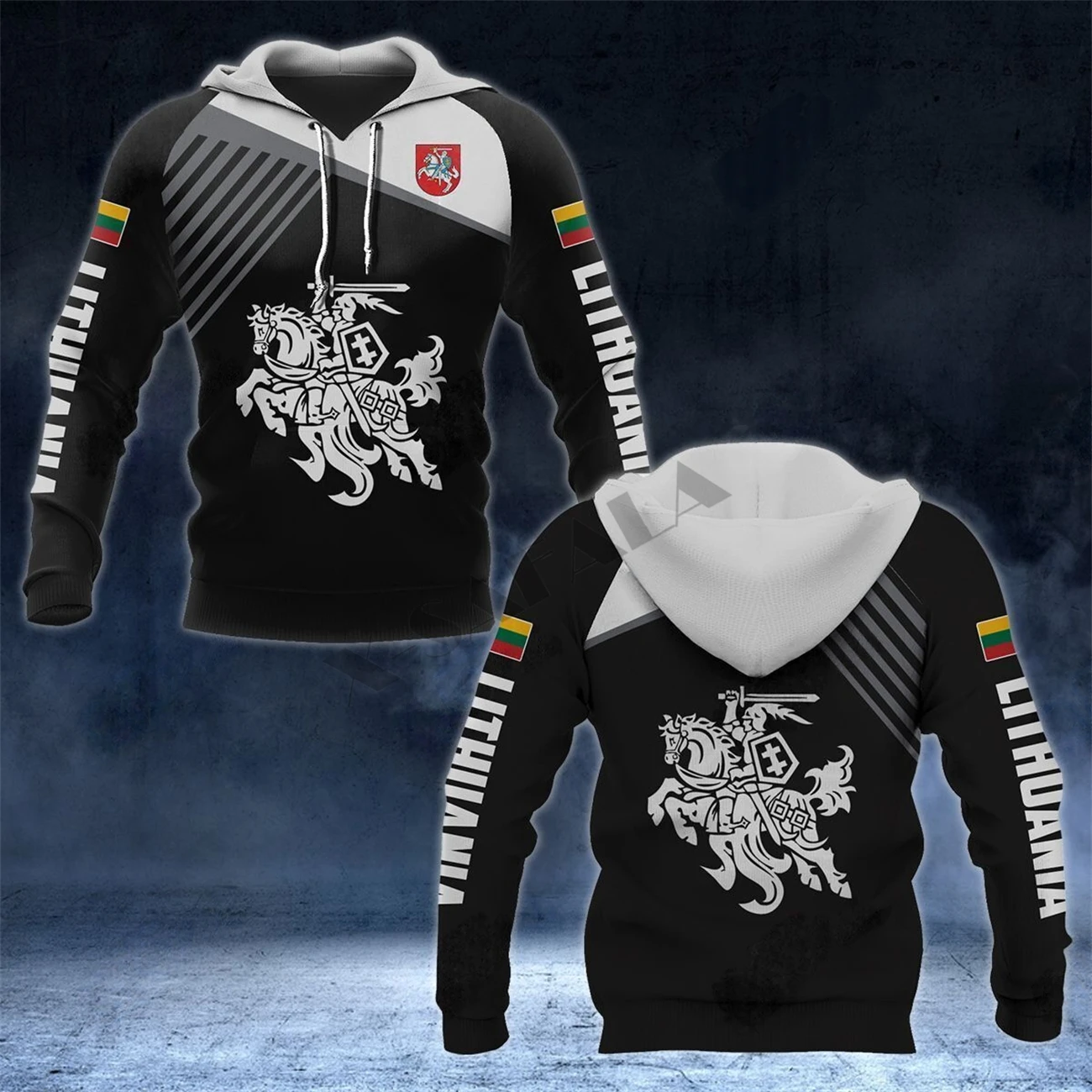 

LITHUANIA COAT OF ARMS WHITE FLAG 3D Full Print Zipper Hoodie Men Pullover Sweatshirt Hooded Jersey Tracksuits Outwear Coat