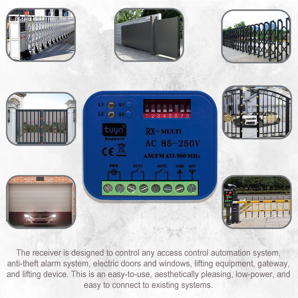 RX-MULTI 300-900MHz WIFI Смарт Ворота приемник Tuya гаражных ворот контроллер фиксированной