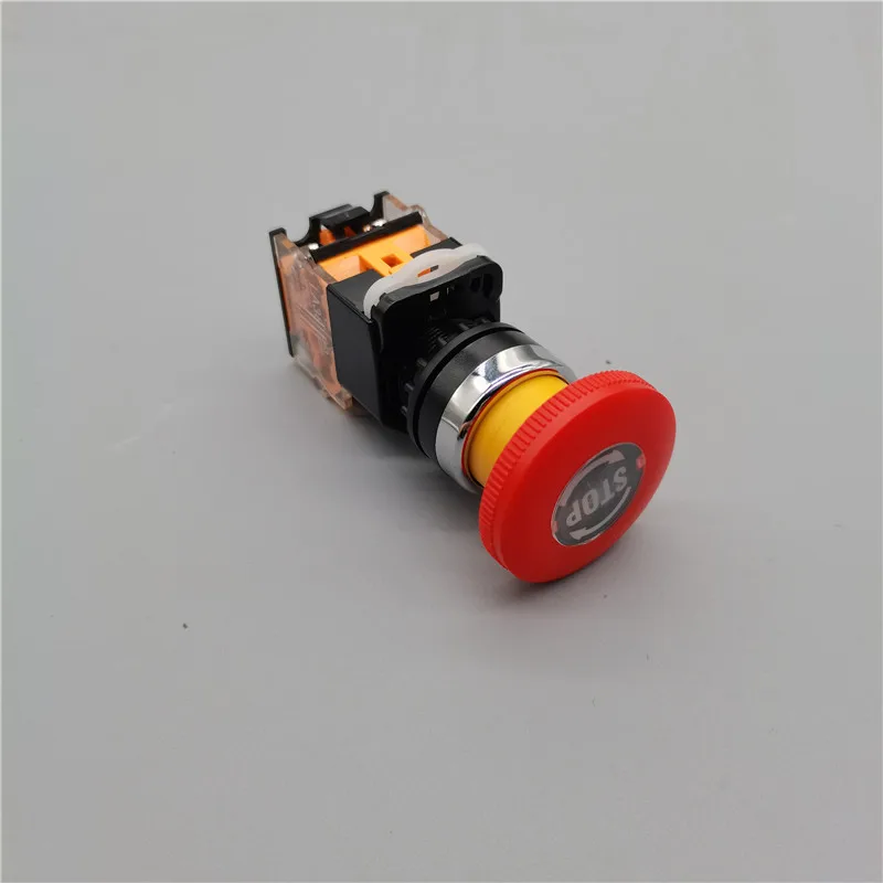 

Mushroom head emergency stop self-locking emergency stop button self-locking switch LA38-11ZS opening 22mm 1NO1NC