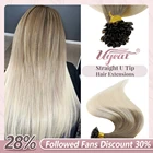 U-образный наконечник для наращивания волос, 14-24 дюйма, 100% натуральные волосы, 50 г100 г