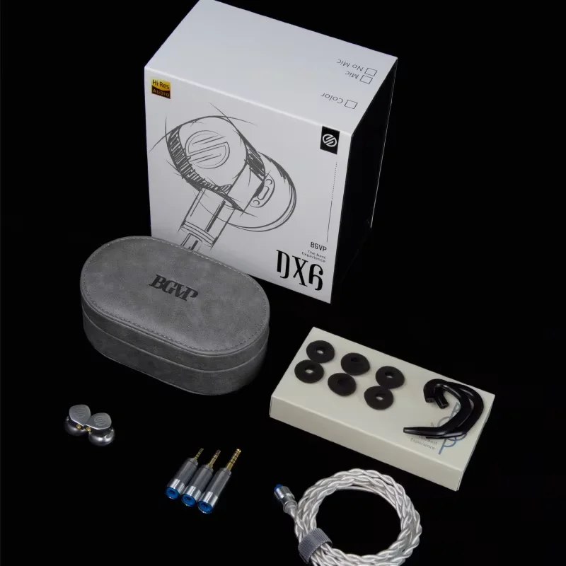 Фото BGVP DX6 Проводные Hi-Fi басовые металлические беруши с плоской головкой 14,2 мм LCP жидкокристаллическая диафрагма 2,5/3,5/4,4 мм Сменный штекер с MMCX №3