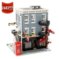moc city street view store umbrella store building block set candy store house apartment model assembled bricks girl toys gift