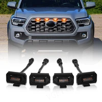 led grill light for toyota tacoma 2020 2021 2022 4pcs front grid warning daylights drl daytime running lamp auto accessories