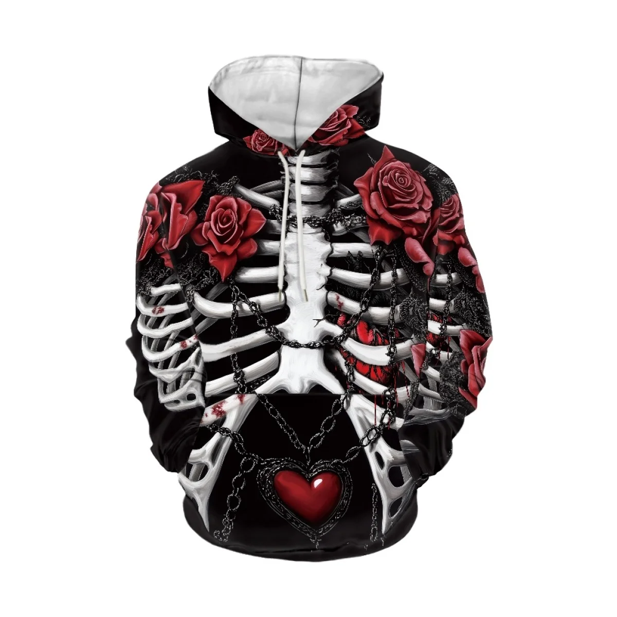 Noisydesigns новейший осенний пуловер с 3D принтом черепа и розы для мужчин