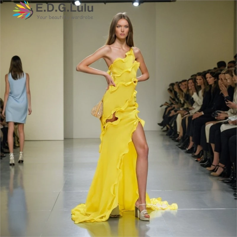 EDGLuLu сексуальные платья без рукавов с асимметричным воротником на одно плечо