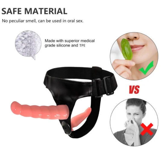 Реалистичный двойной ремень на искусственном пенисе Ультраэластичный страпон