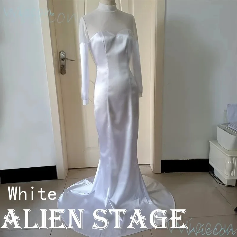 Фото Аниме Mizi Alien Stage Round 5, костюм для косплея, линейка моего сердца, парик, белое платье, униформа, наряд для вечеринки на Хэллоуин для женщин; 3,k8' №1