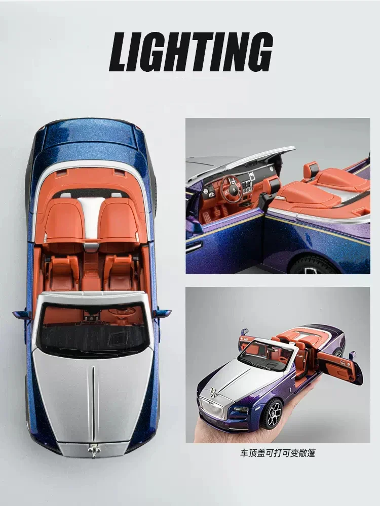 Модель автомобиля 1:24 Rolls Royce Dawn модель спортивного автомобиля-трансформера из
