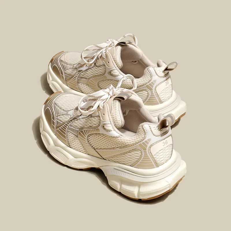 Женские сетчатые кроссовки Вулканизированная подошва на платформе повседневная