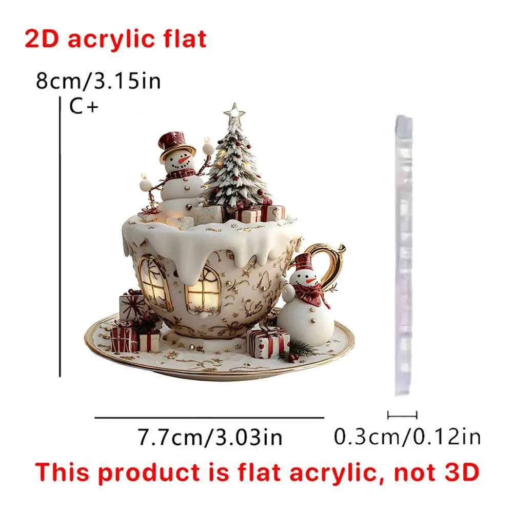 

Акриловое украшение для чашки Рождественский снежный домик