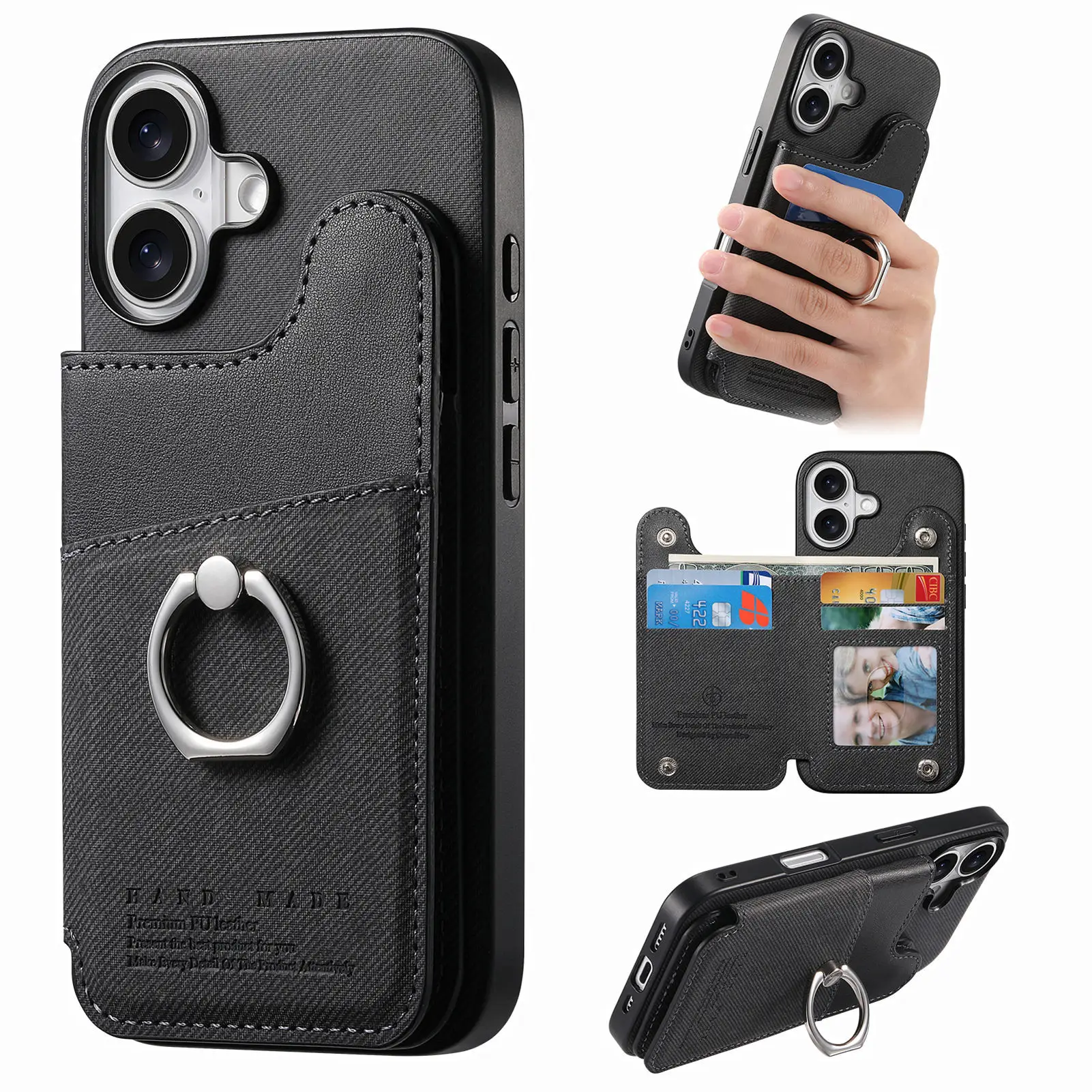 Фото Чехол-кошелек с кольцом на палец для Funda Samsung Galaxy Buddy 3 2 Quantum5 4 Wide6 5 Jump3 5G RFID-блокировка, держатель для 5 карт, чехол для телефона №5