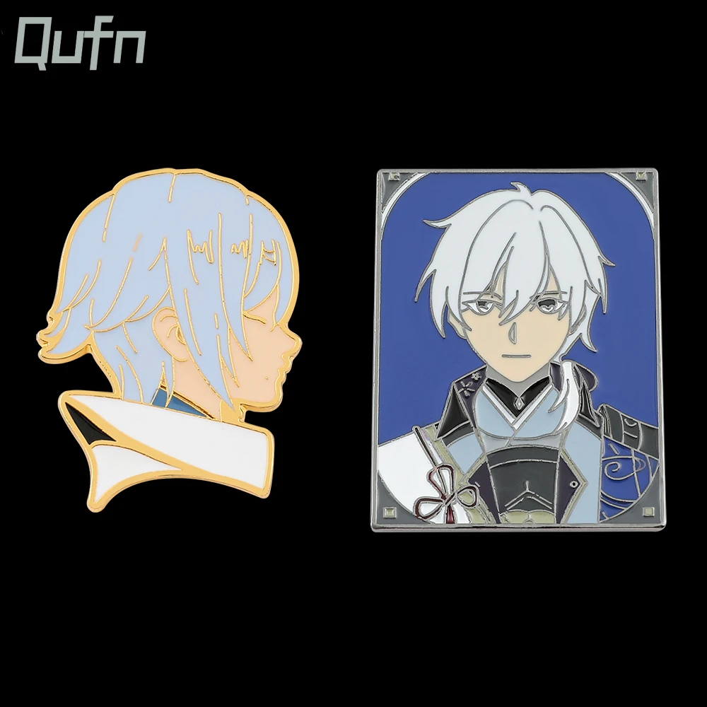

Anime Genshin Impact Backpack Pins Cosplay Figure Kamisato Ayato Prop Badge Brooches Jewelry for Game Fans Lapel Pin Gifts