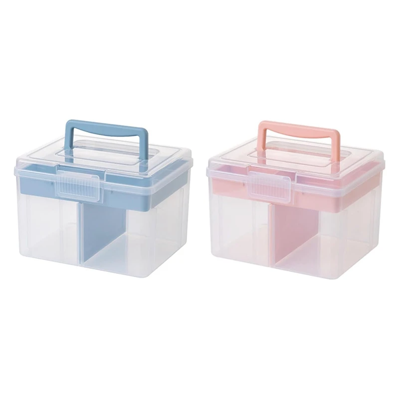 

Прозрачная искусственная кожа, с лотком для хранения, пластиковый многофункциональный контейнер для хранения, портативный, для путешествий, легкий в использовании, розовый