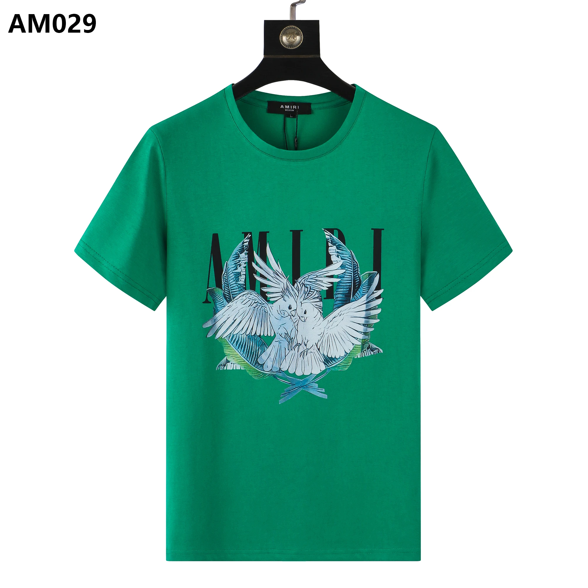 

Футболка AMIRl мужская с коротким рукавом, хлопковая приталенная, модный универсальный топ с надписью и принтом птиц, на лето