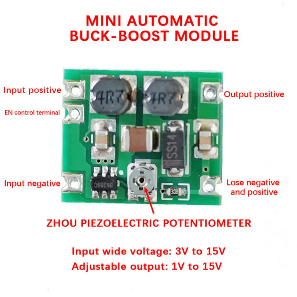 

DC-DC buck-boost Converter module 3V~15V to 1V~15V 5V 6V 9V 12V 700ma/5W Step Down/UP Adjustable Power Voltage Regulator Board