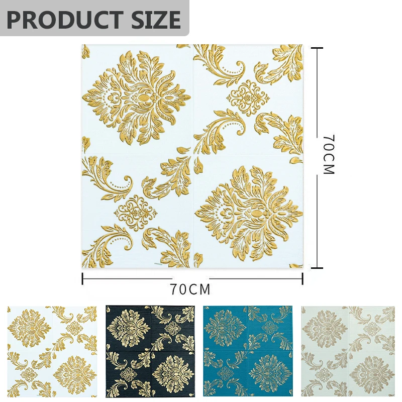 

10pcsEuropean style living room TV background wallpaper 70x70cm3D self-adhesive waterproof panel wall sticker pegatinas de pared
