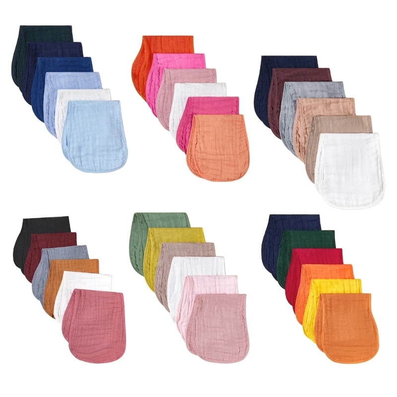 

6xFeeding Bibs 6-Layers Burp Cloths for Infants Hourglass Design Burping Towel