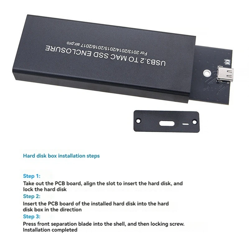 Корпус SSD для Air Pro Retina 2013 2014 2015 2016 2017 USB 3.2 к жесткому диску MAC корпус NVME