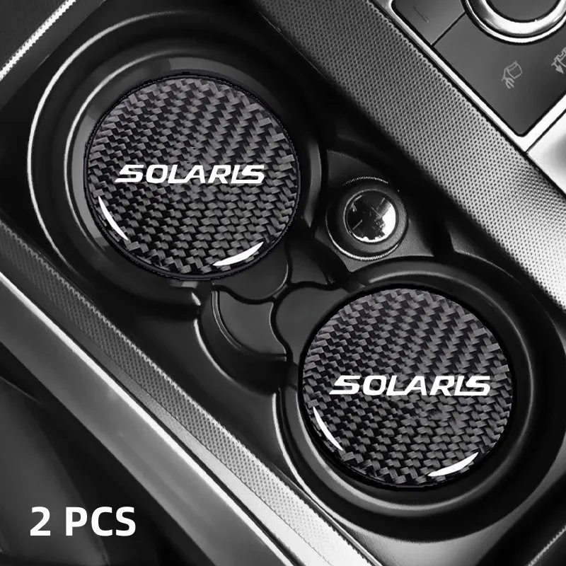 

2 шт., автомобильные подставки для бутылок из углеродного волокна для Hyundai SOLARIS 2020 2019 2018 2017