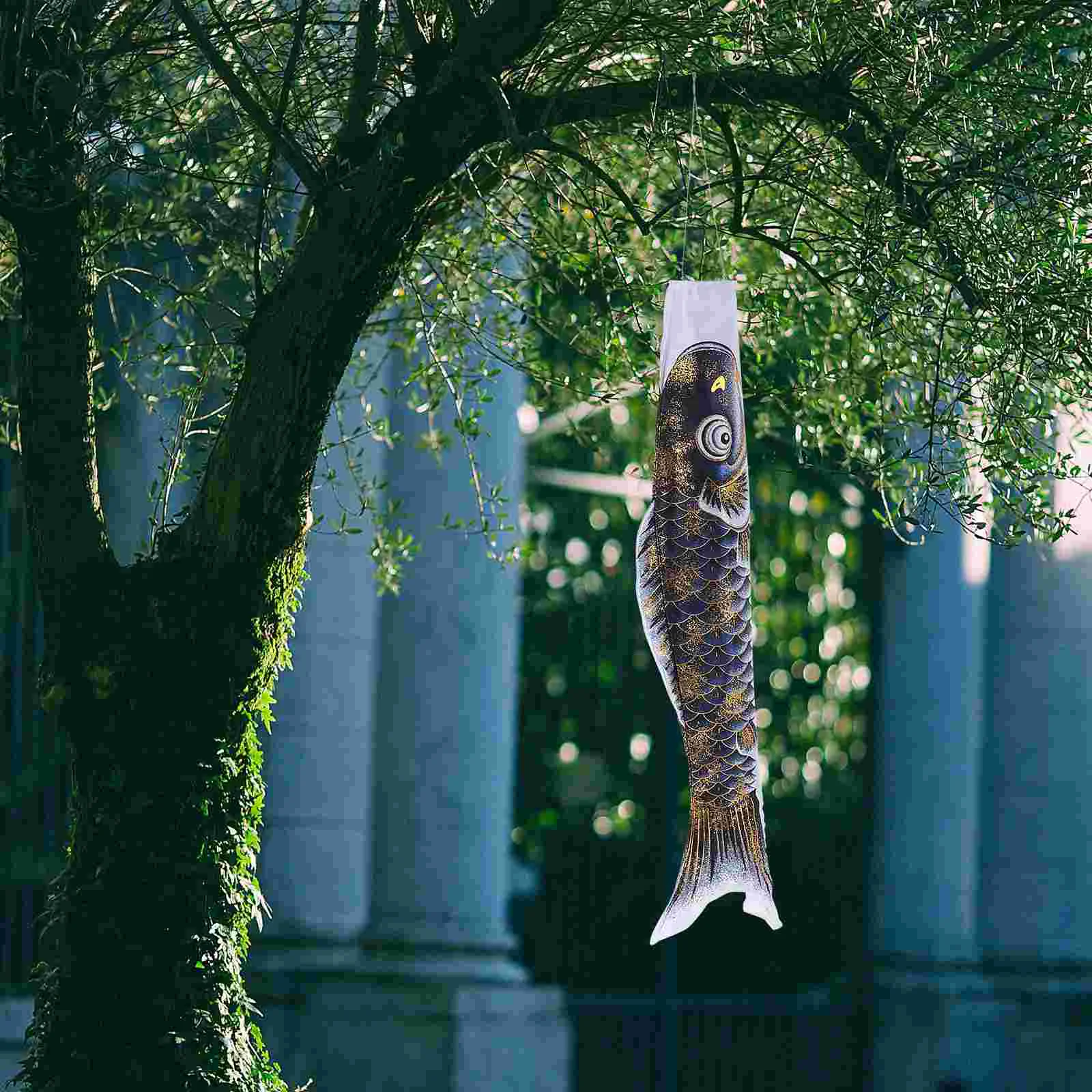 

Bronzing Carp Banner Scene Layout Adornment Japanese Lantern Garden Decor China Flag Wind Direction Hanging Ornament