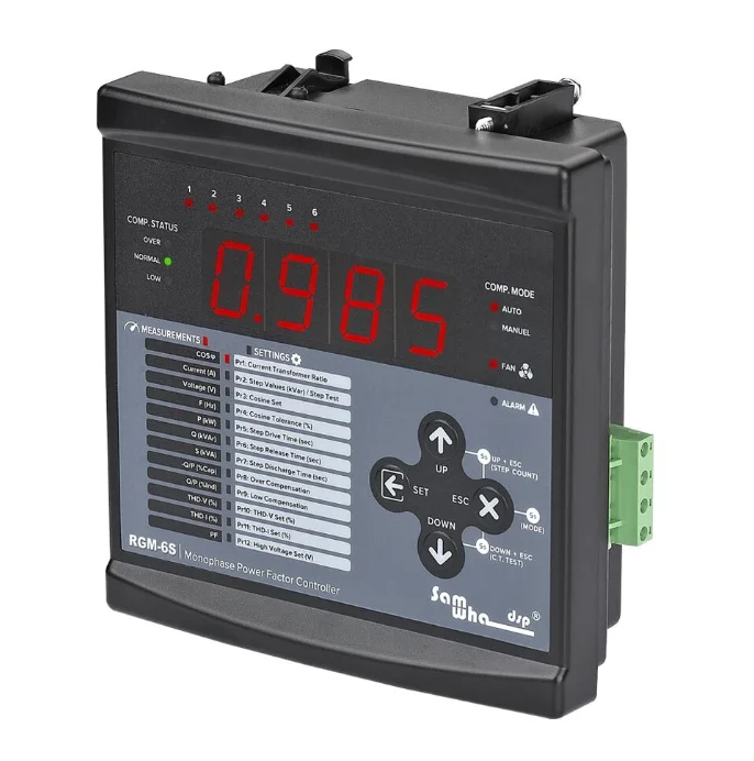 Фото Реле контроля реактивной мощности RGM-8S 220VAC с автоматическим управлением и 8-ступенчатой регулировкой №3
