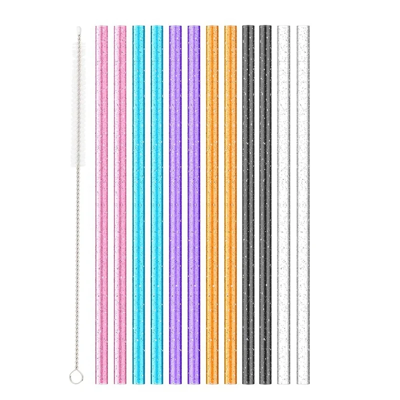 12 Pack Color Replacement Straws For Stanley Owala Simple Modern Tumbler Reusable Glitter Accessories