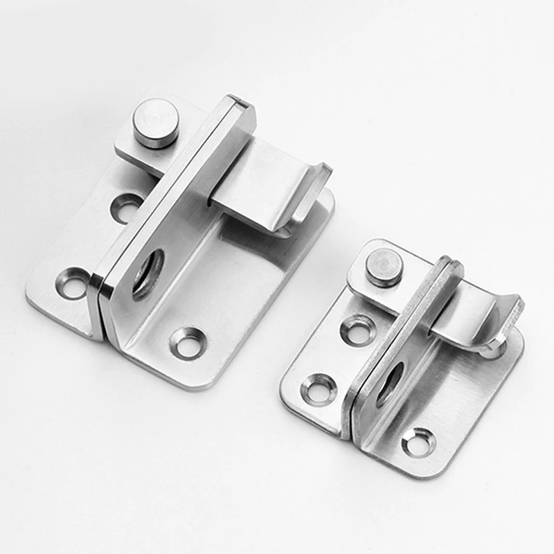 

Stainless Steel Safety Door Lock Protection Door Latch Lock Buckle Anti-Theft Thickening Bolt Lock Left Right Open Home Hardware